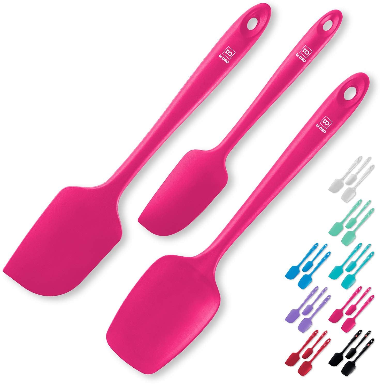 DI ORO Living magenta spatula set for smooth bowl scraping and mess-free mixing