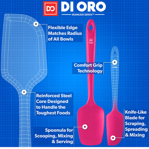 DI ORO Living magenta spatula with ergonomic handle for comfortable use