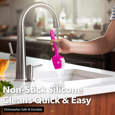 DI ORO Living magenta spatula seamless design reduces food buildup