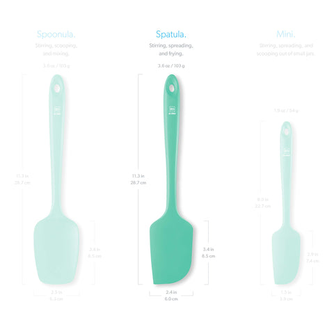 DI ORO Mint spatula with reinforced stainless steel core visible in handle.
