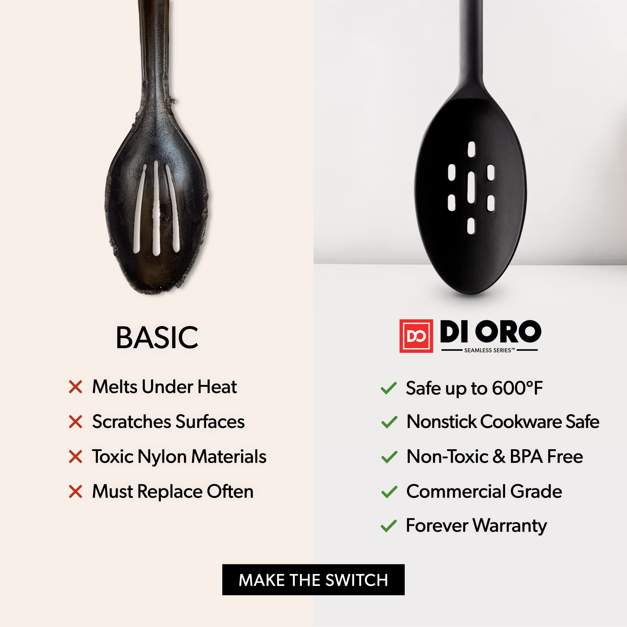 DI ORO Living large silicone spoon for stirring and mixing