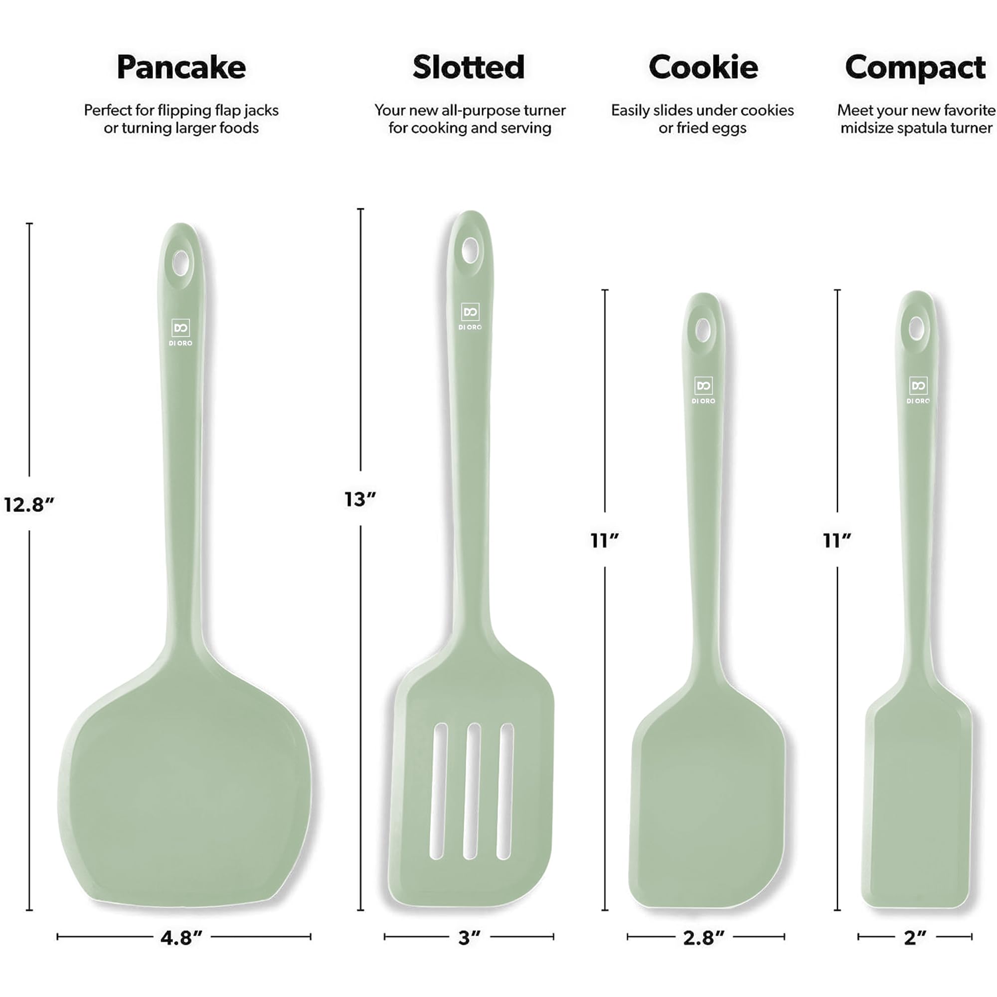 DI ORO 4pc silicone set BPA-free for safer kitchen use.