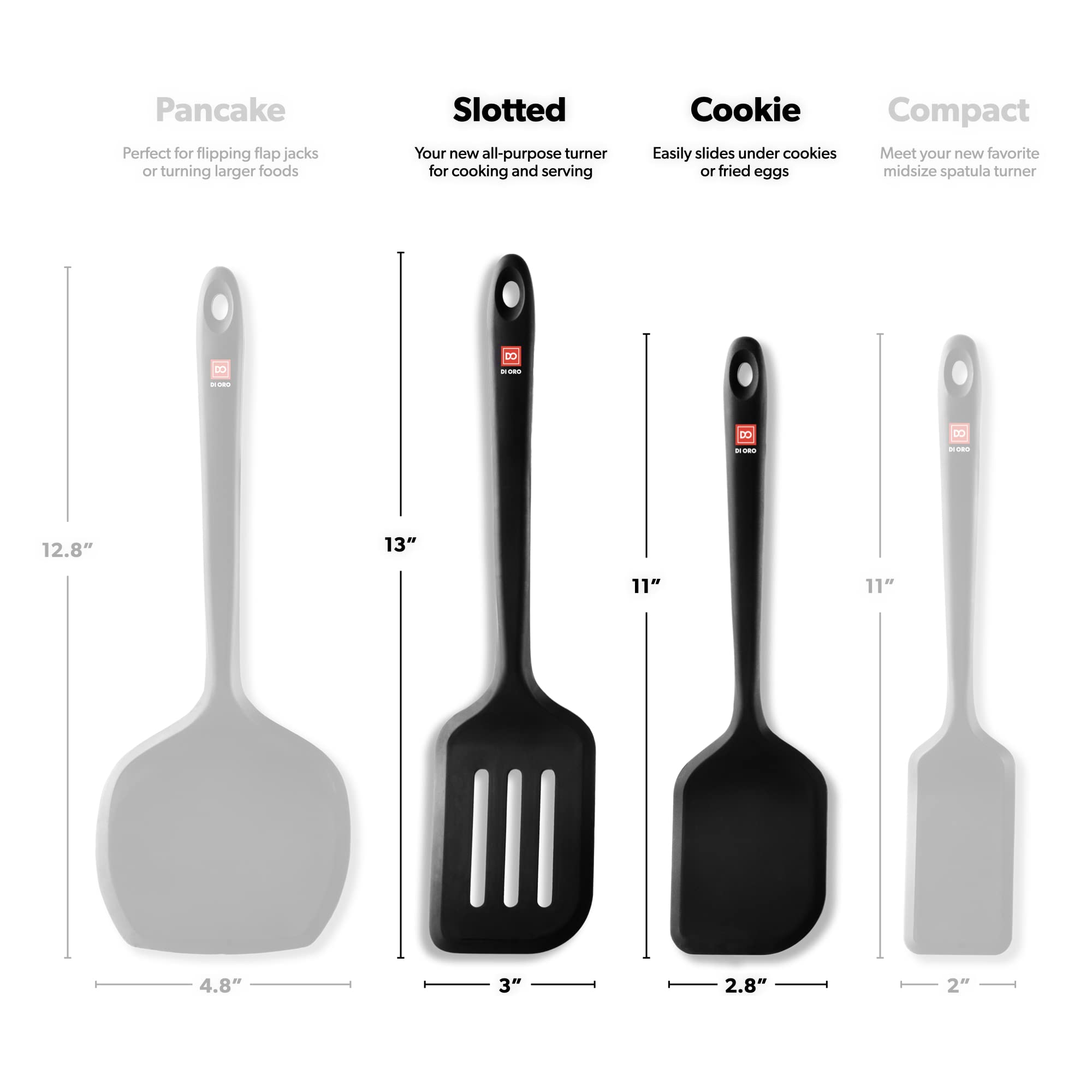 DI ORO spatula flipping pancakes with finesse on a hot griddle