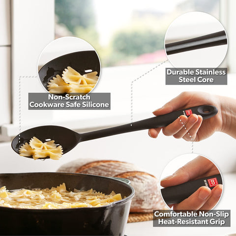 DI ORO Living solid spoon with ergonomic handle for comfortable, extended use