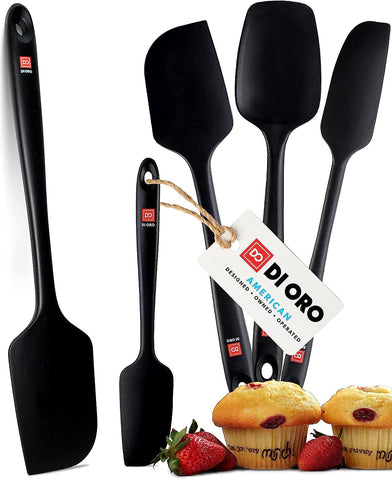 DI ORO Living spatula set assembly shows heat-resistant tools for versatile cooking