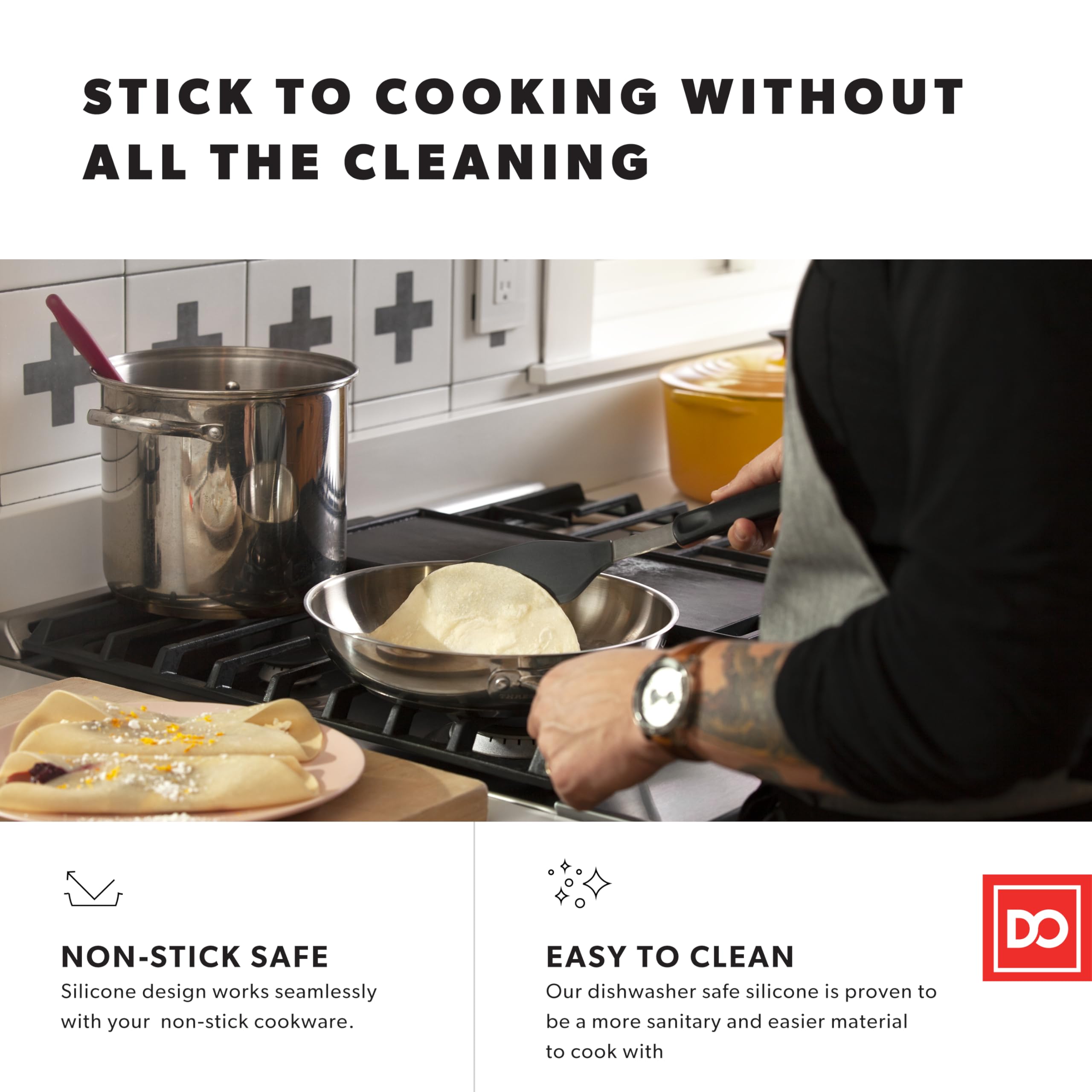 Di Oro Living silicone turner safe for nonstick pots and pans