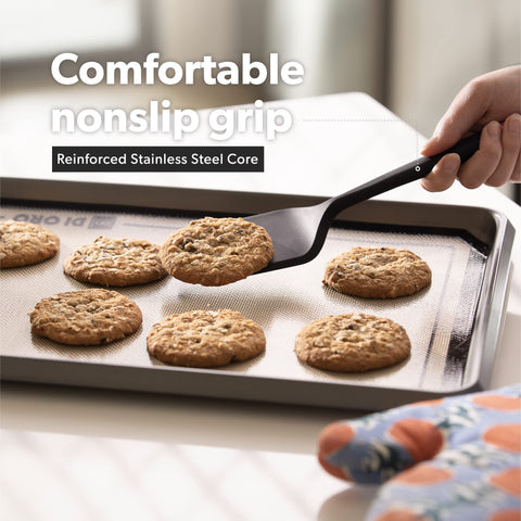 DI ORO Living stainless core turner with durable grip and control.