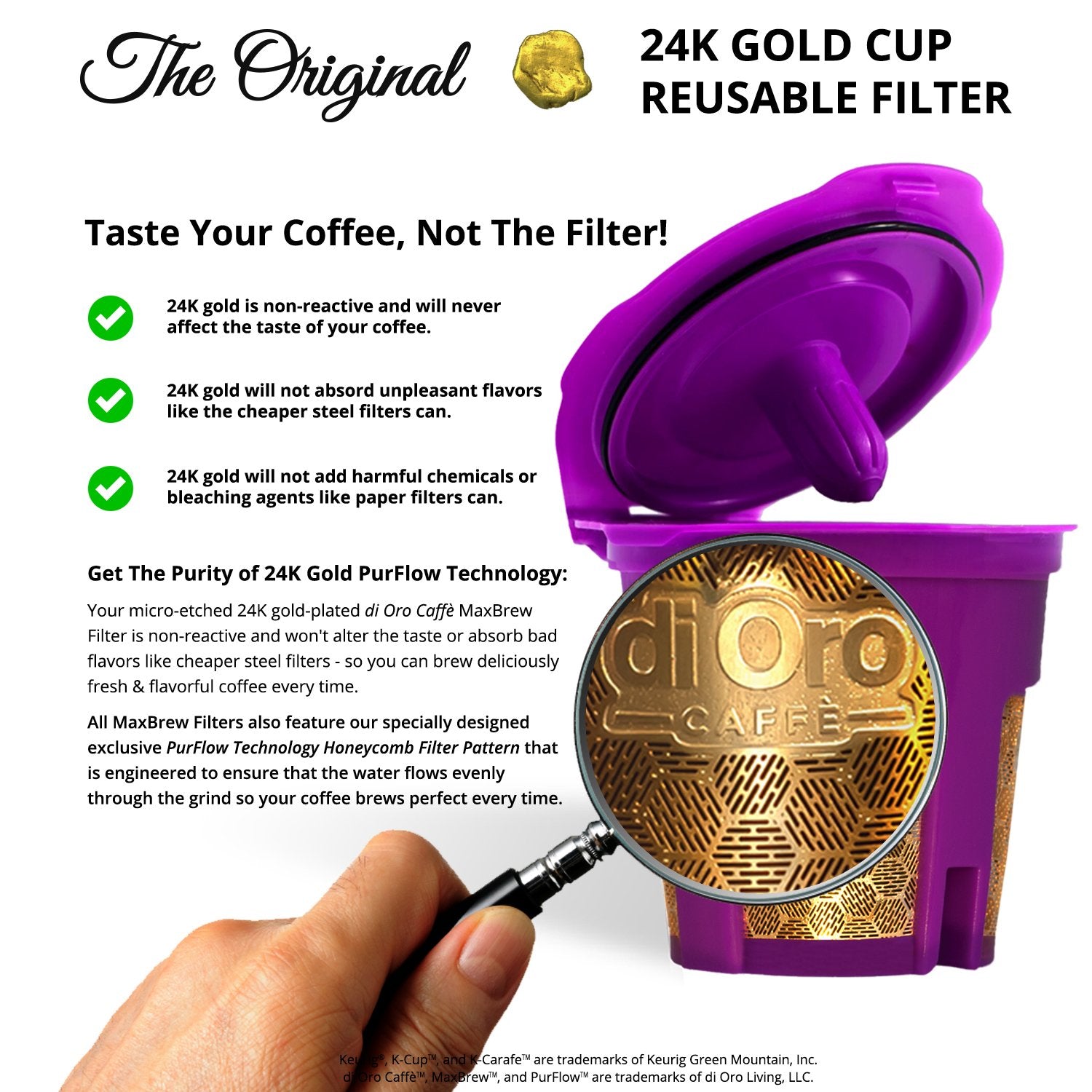 DI ORO MaxBrew fits Keurig 1.0 and 2.0 brewers for flexible use.
