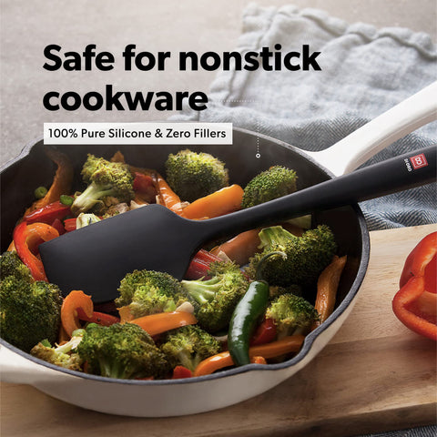 DI ORO spoonula and spatula are safe for nonstick cookware