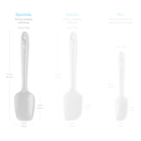 DI ORO seamless spoonula design reduces food buildup and makes cleanup easier.