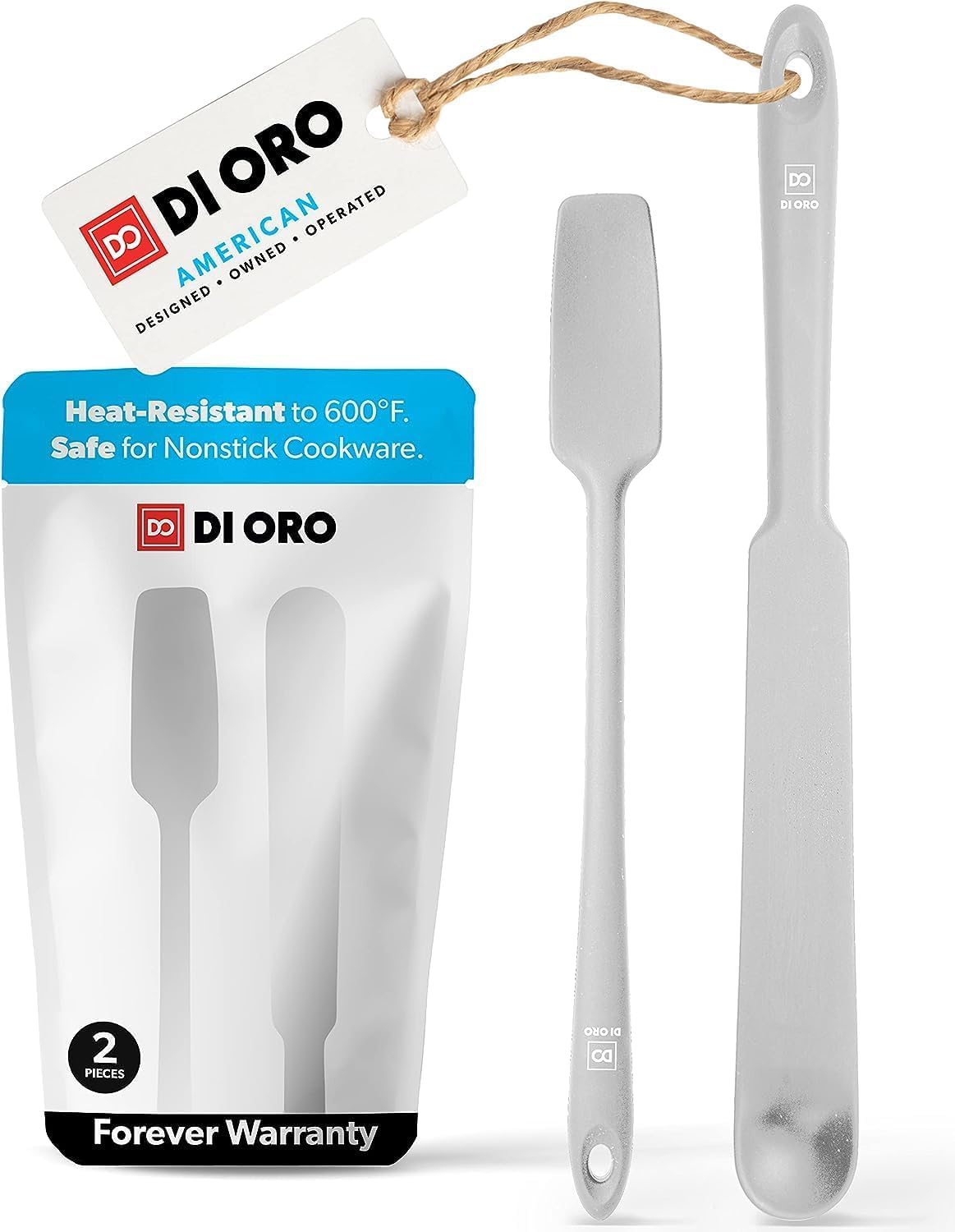 DI ORO silicone blender spatula with stone finish for efficient jar emptying.