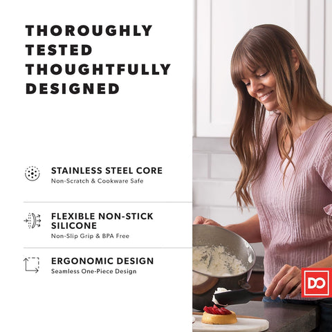 DI ORO dishwasher-safe silicone spatulas for easy cleanup after meal prep.