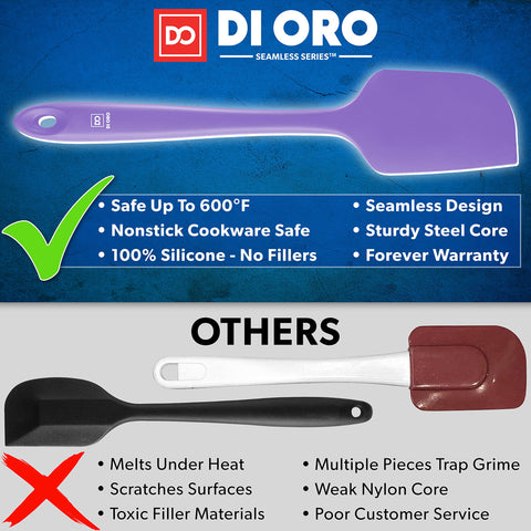 DI ORO spatula for eggs, blending batter without scratching pans.