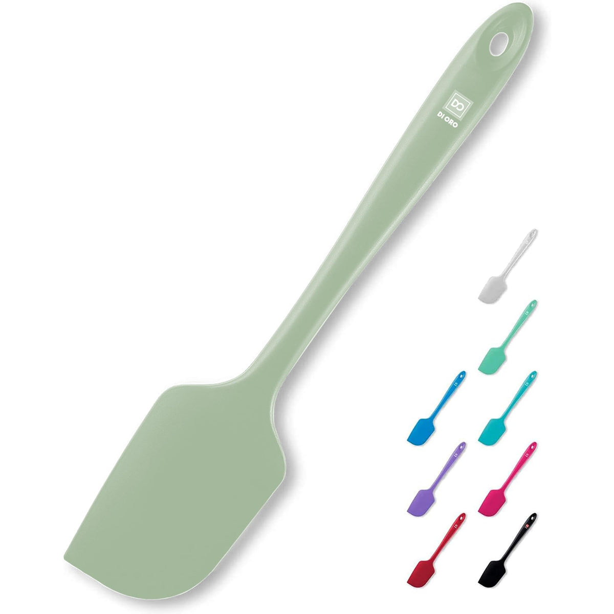 DI ORO silicone spatula with seamless design for easy scraping and mixing.