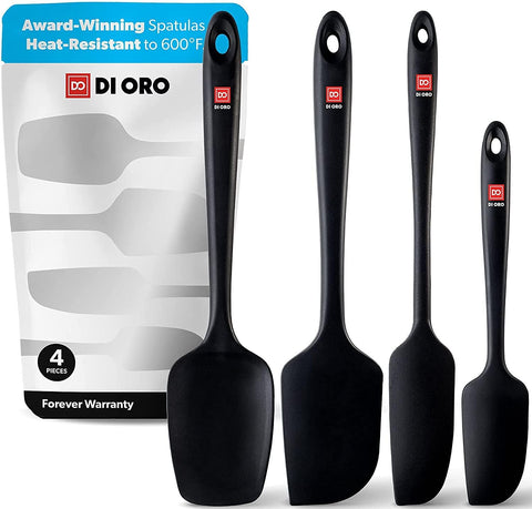 DI ORO Living silicone spatula set heat resistant up to 600°F for nonstick cookware