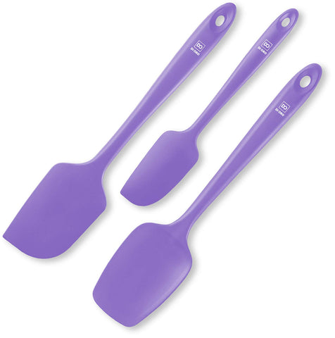DI ORO Lavender 3-piece spatula set with ergonomic handles for versatile cooking.