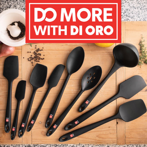 DI ORO spatula set is ideal for batters, sauces, and scrambling.