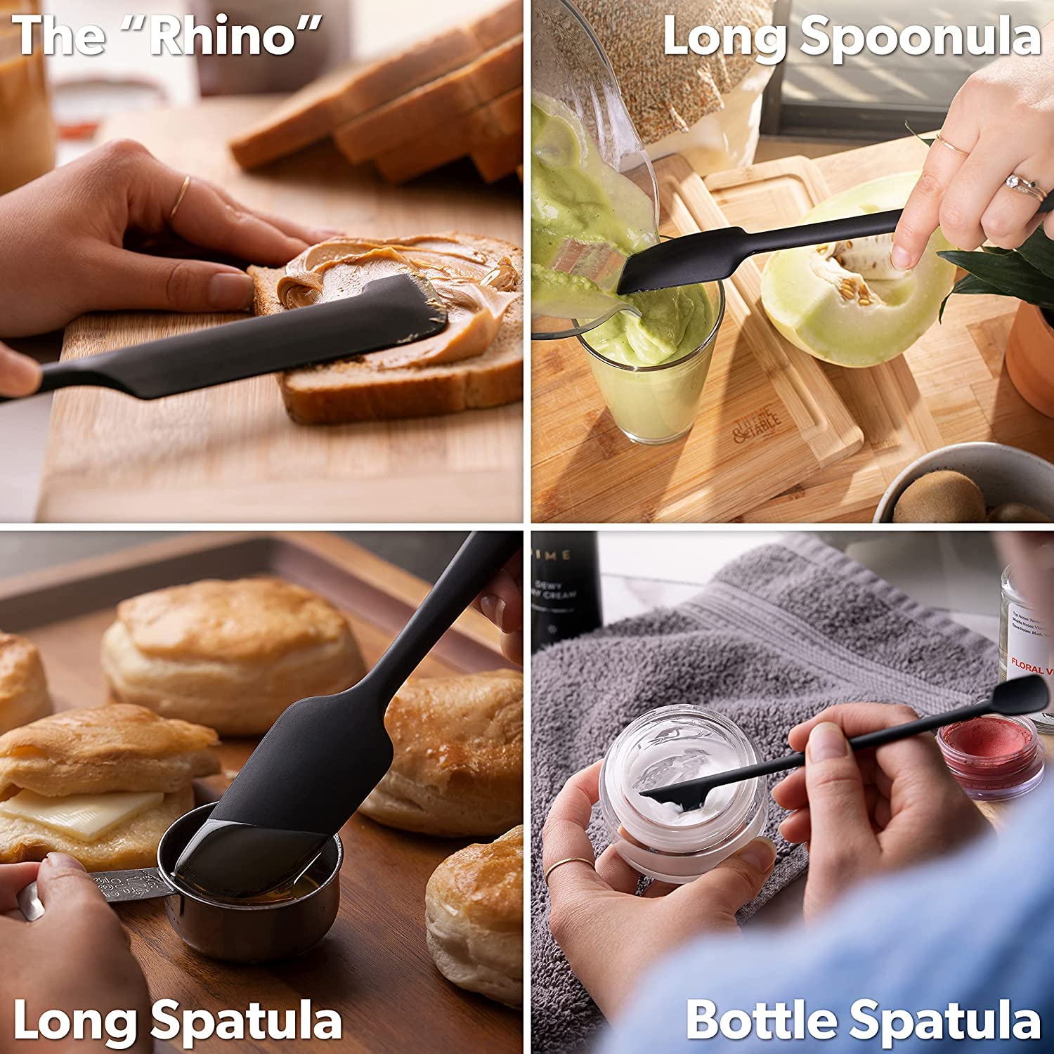 DI ORO silicone spatulas ergonomic design for comfortable cooking