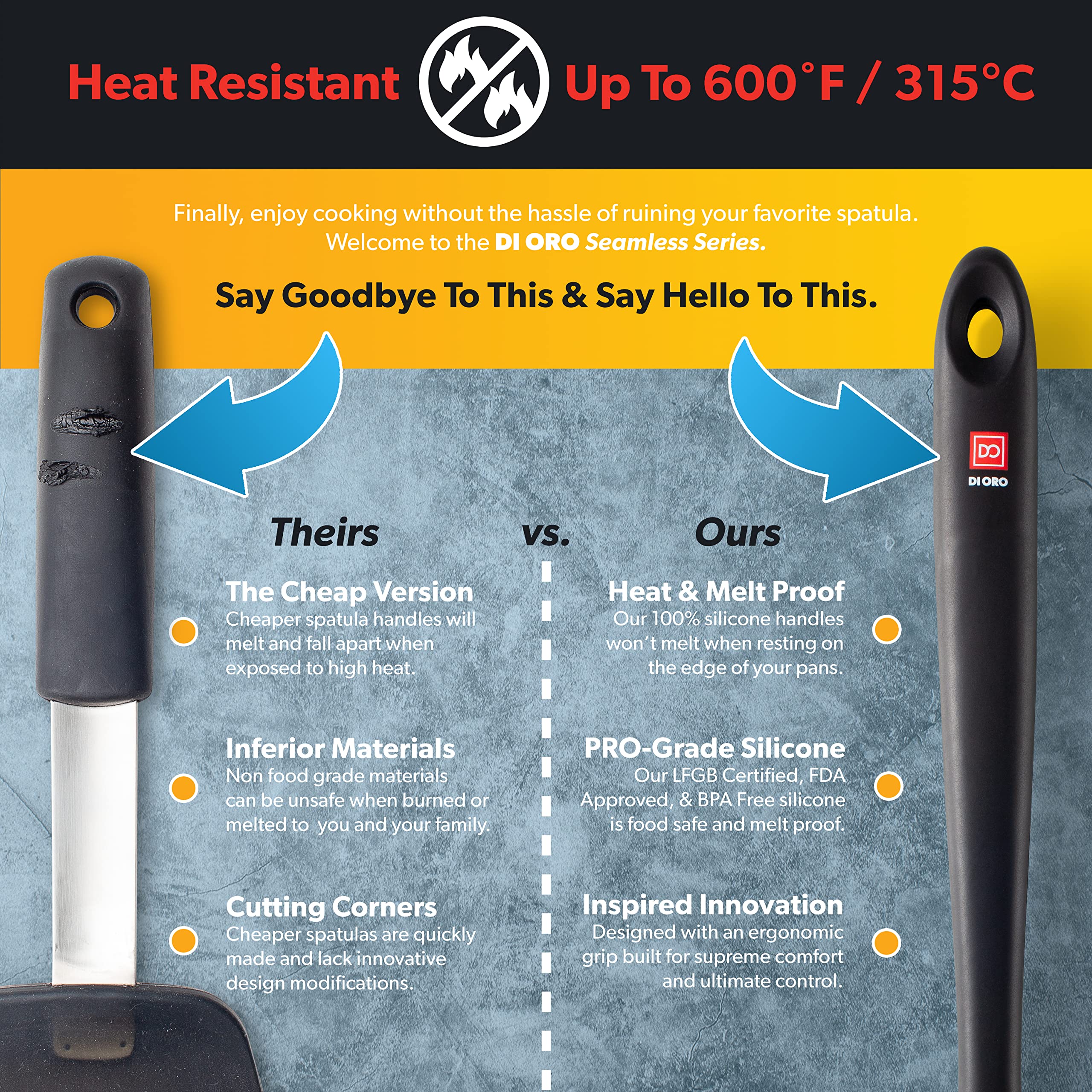 DI ORO solid spoon is dishwasher safe for easy cleanup.