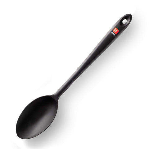 DI ORO solid spoon with heat resistant 600°F core for high heat cooking.
