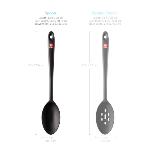 DI ORO solid spoon features a stainless steel core for durability.
