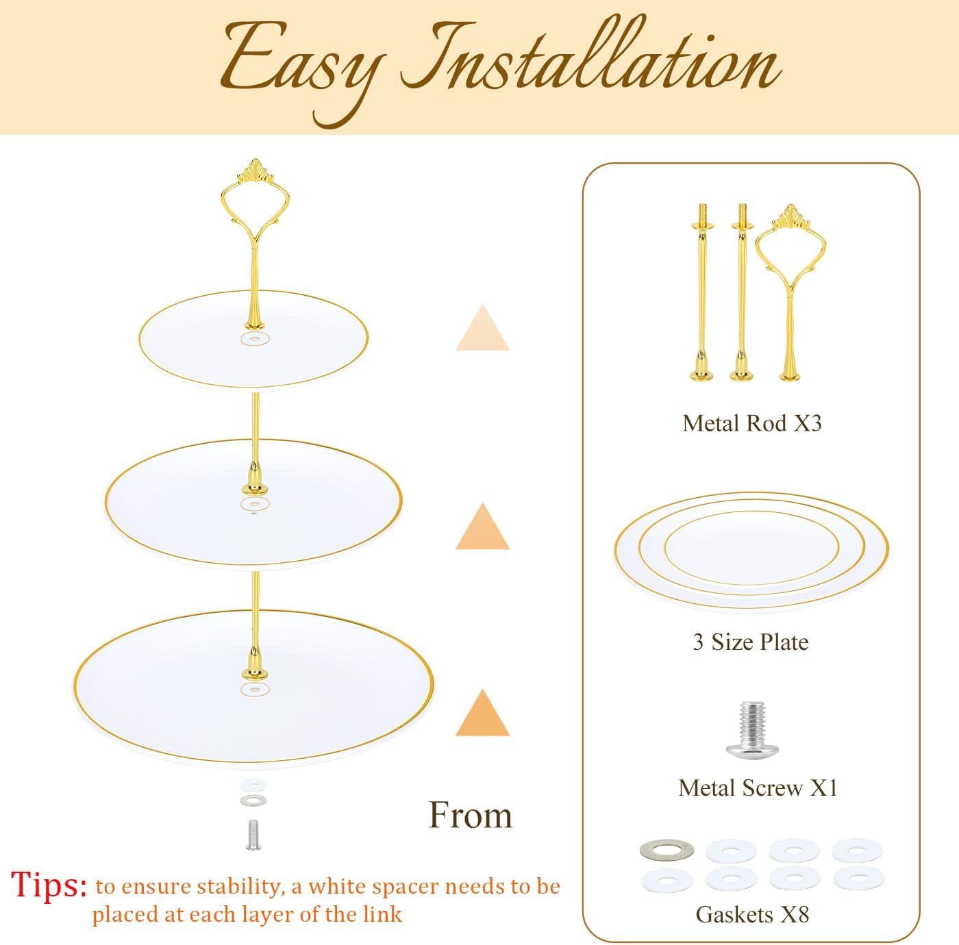 DI QIU REN dessert display stand demonstrates precise dimensions for orderly presentation