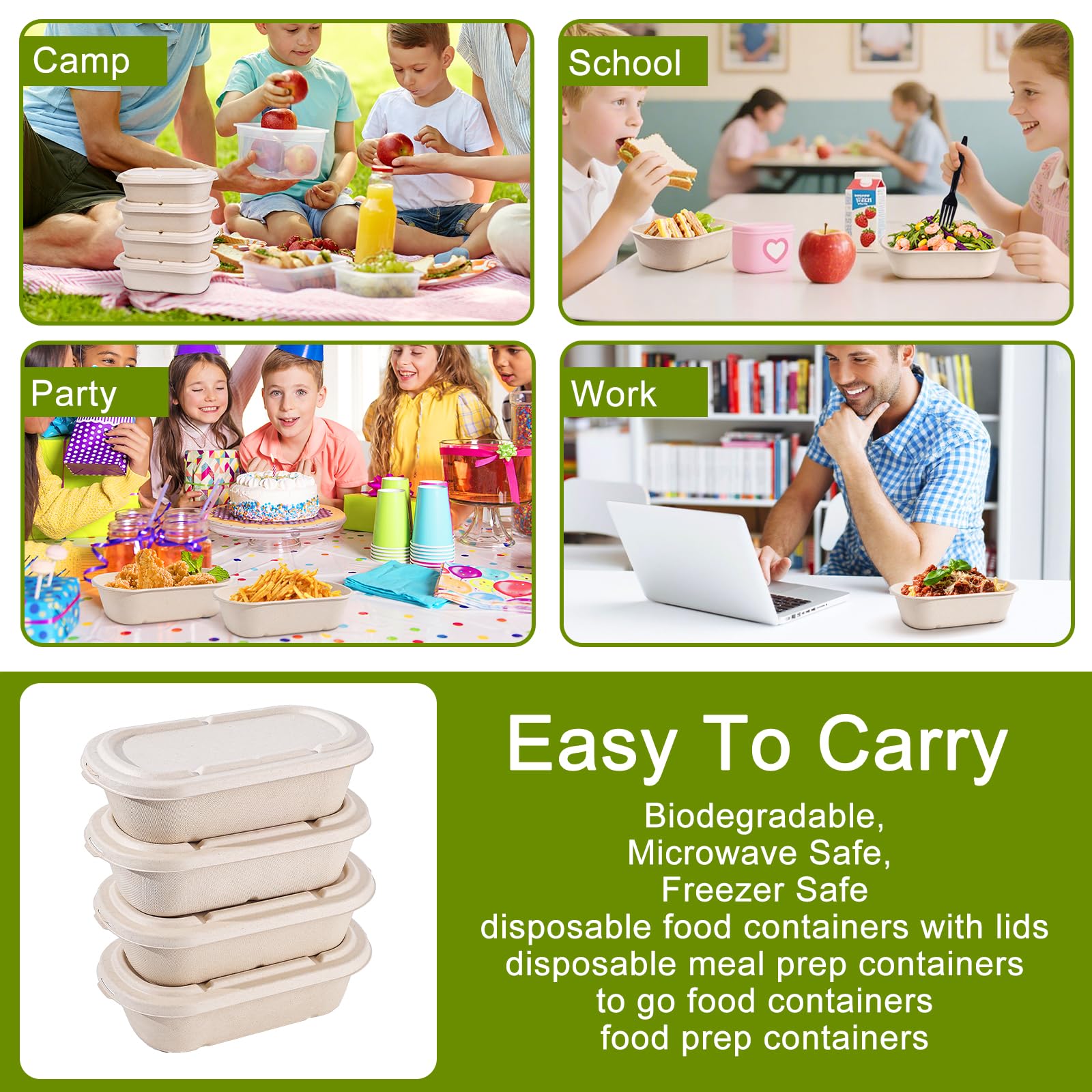 DI QIU REN fork-included takeout container for convenient meals
