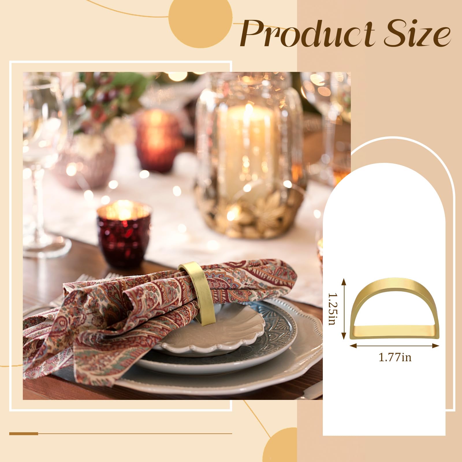 DI QIU REN metal finish napkin rings are durable and easy to clean