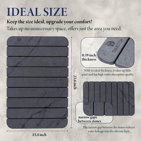 DIAKITCH stone drying mat on the counter for efficient drying tasks.