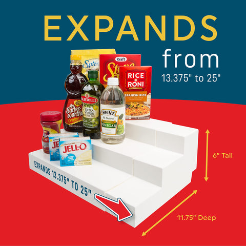 Dial Industries Expand-A-Shelf Mega fits most cabinets and maximizes storage.