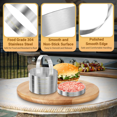 DiatomiteCo 304 stainless steel patty molds offer durable, corrosion-resistant performance