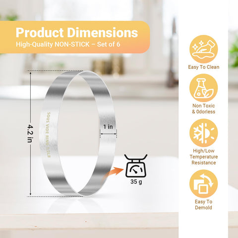 DiatomiteCo rings feature a 4.2-inch inner diameter and 1-inch height for uniform patties
