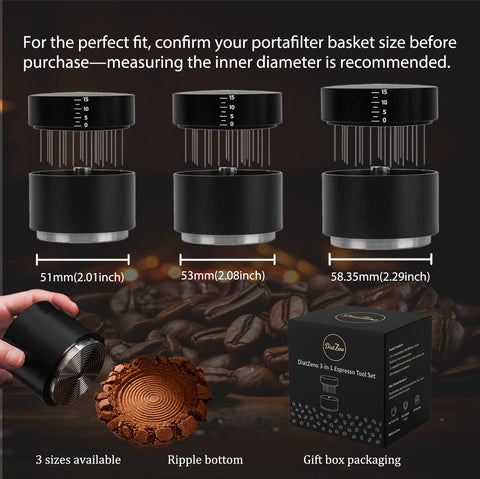 DiatZeno 53mm 3-in-1 coffee tool simplifies espresso prep
