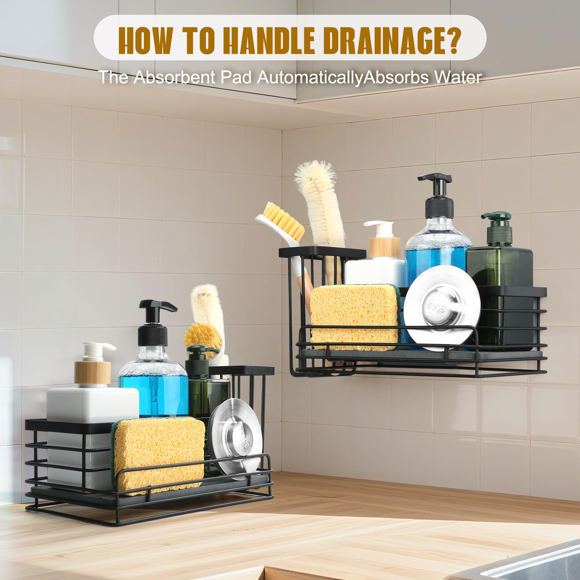 DiatZeno sponge holder suited for kitchen and bathroom organization