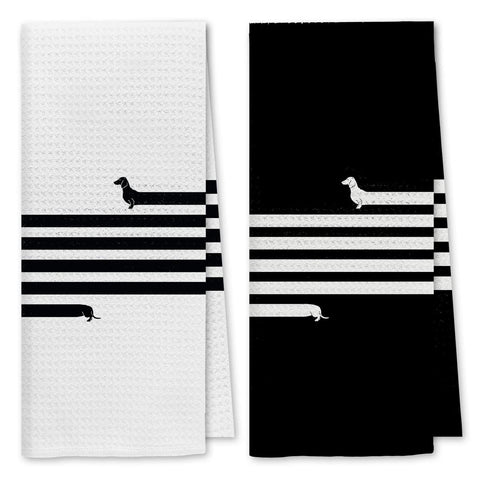 Dibor dachshund kitchen towels set of two, ideal for daily drying