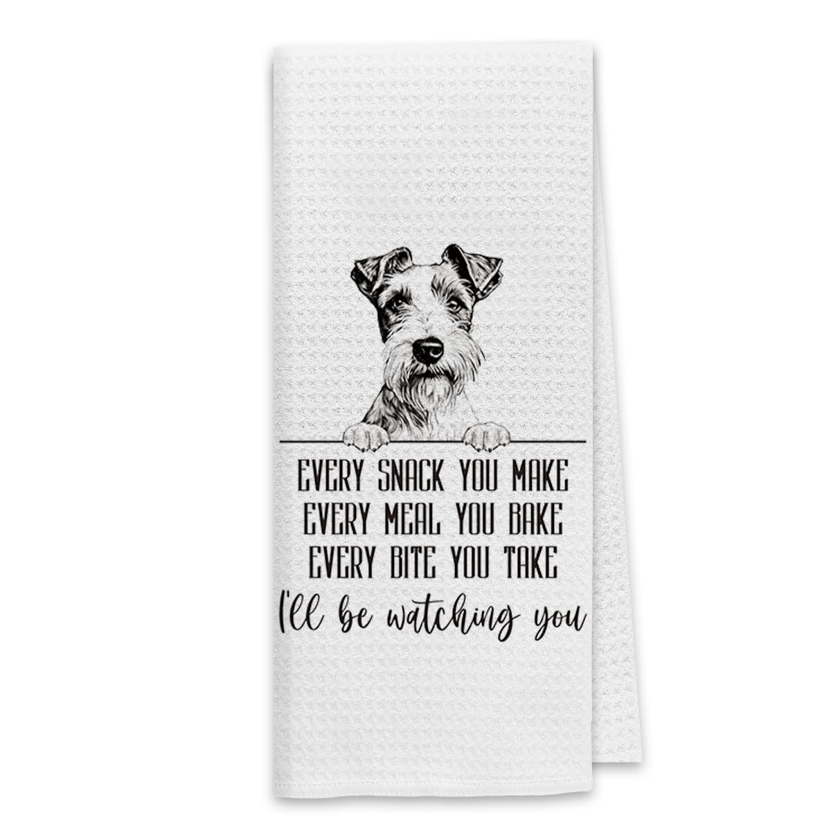 Dibor Wire Fox Terrier dish towel with playful design and high absorbency for spills
