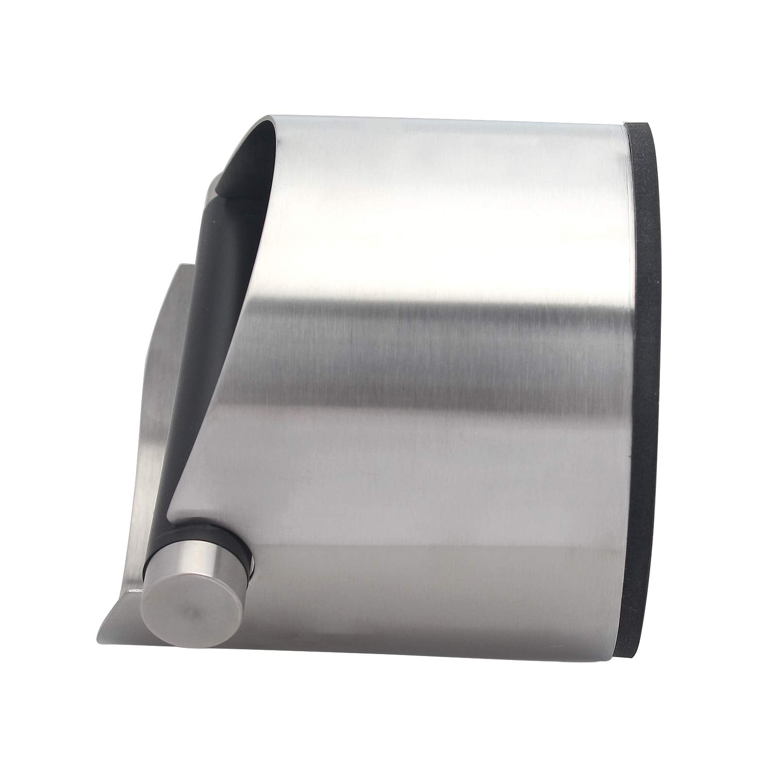 DIBTSA knock box silver, side view highlights removable knock bar
