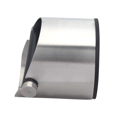 DIBTSA knock box silver, side view highlights removable knock bar