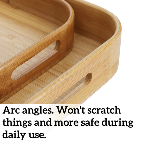 Dicunoy nesting-design tray set saves cupboard space when stored together.