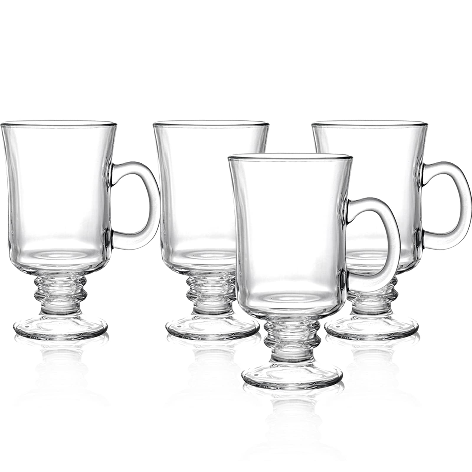 Dicunoy clear glass mug with wide mouth for easy sipping.