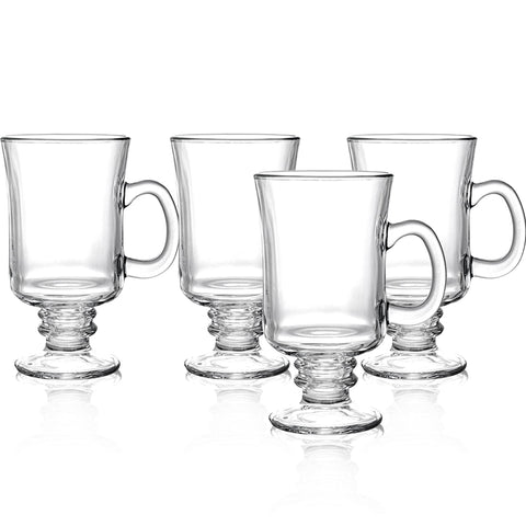 Dicunoy clear glass mug with wide mouth for easy sipping.