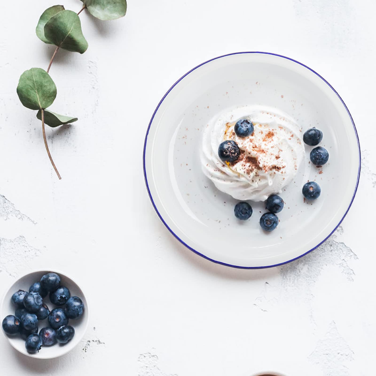 Dicunoy enamelware plate for camping and outdoor picnics; durable travel-friendly.