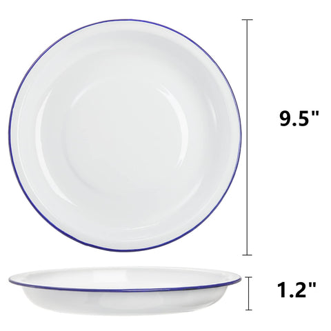 Dicunoy 9.5 inch enamel plate ideal for serving generous portions.
