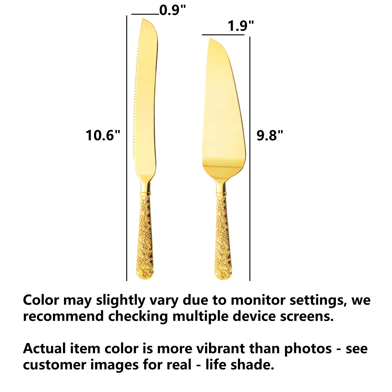 Dicunoy gold cake server with mirror finish for smooth cake serving.