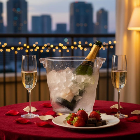 Dicunoy clear plastic ice bucket easy to wipe clean after use