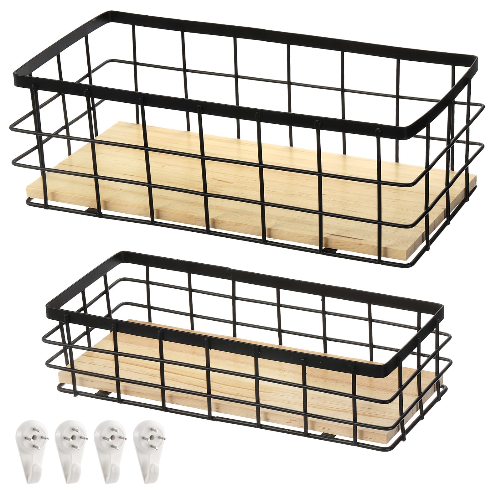 Dicunoy rustic metal wire basket large countertop organizer keeps toiletries tidy.