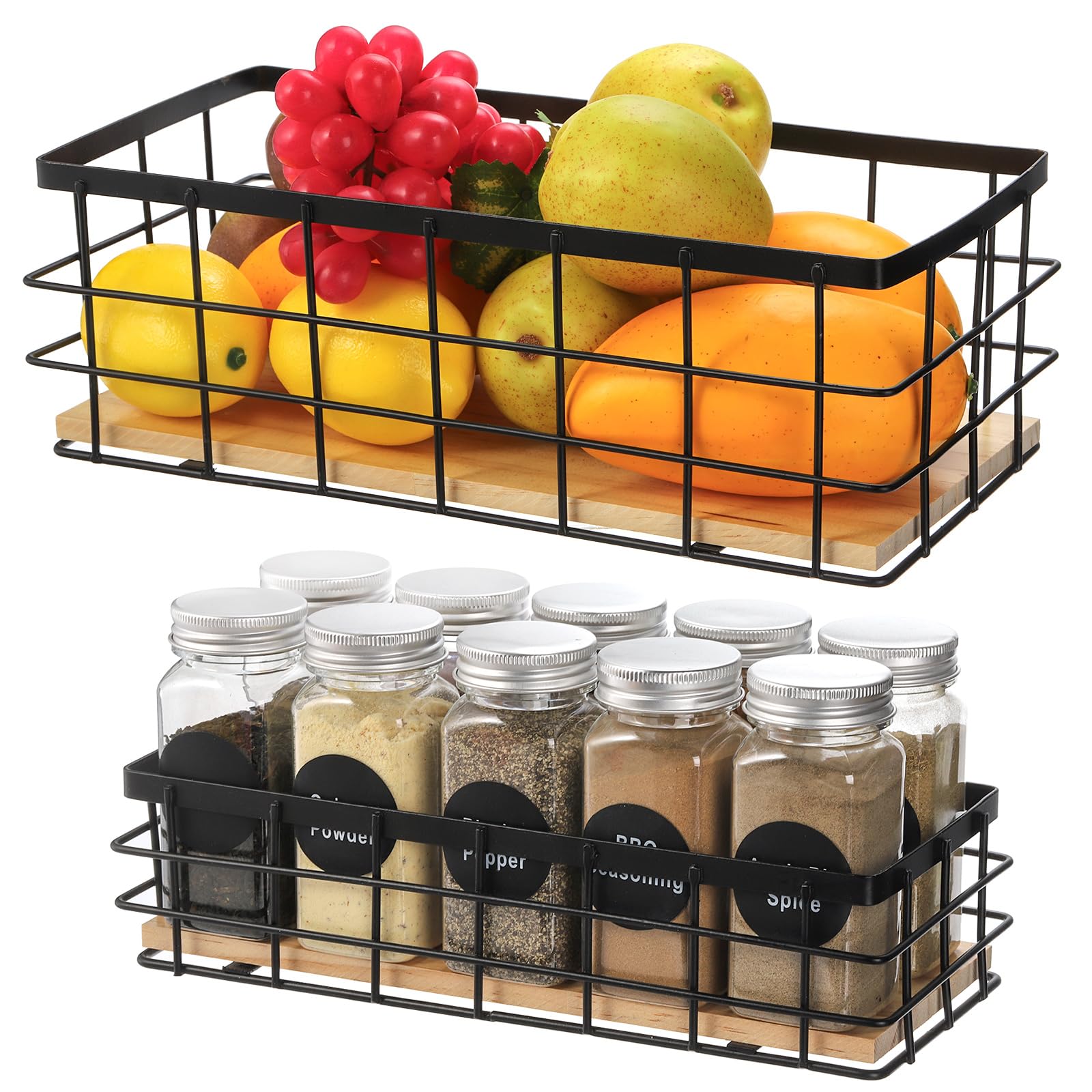 Dicunoy small wire basket sits on the countertop for compact storage.