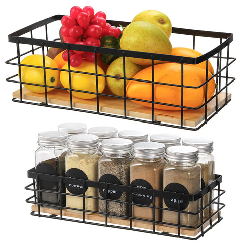 Dicunoy small wire basket sits on the countertop for compact storage.