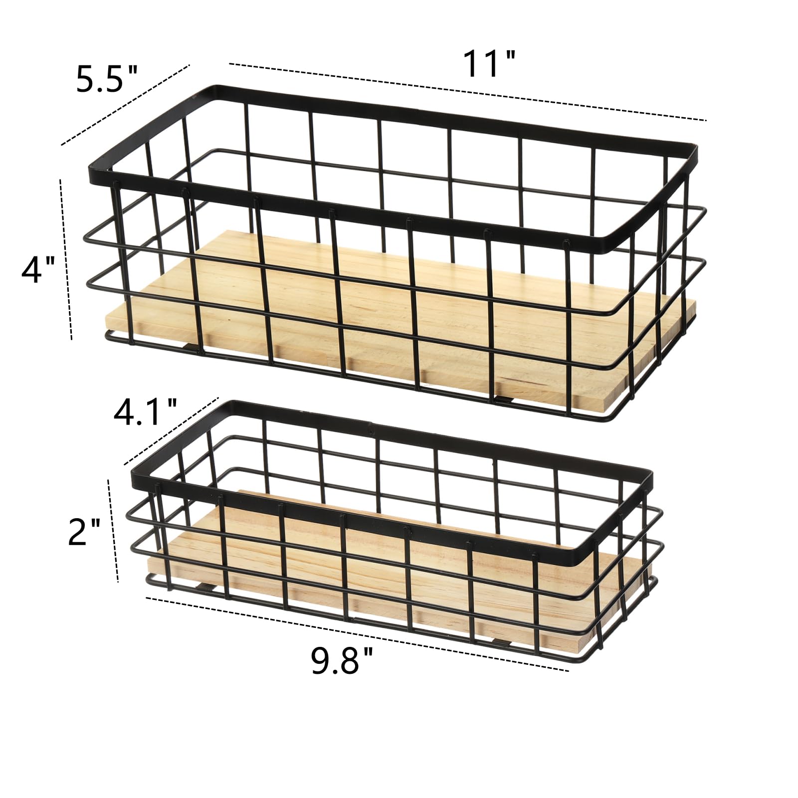 Dicunoy wire basket with two hooks offers versatile wall hanging and countertop use.