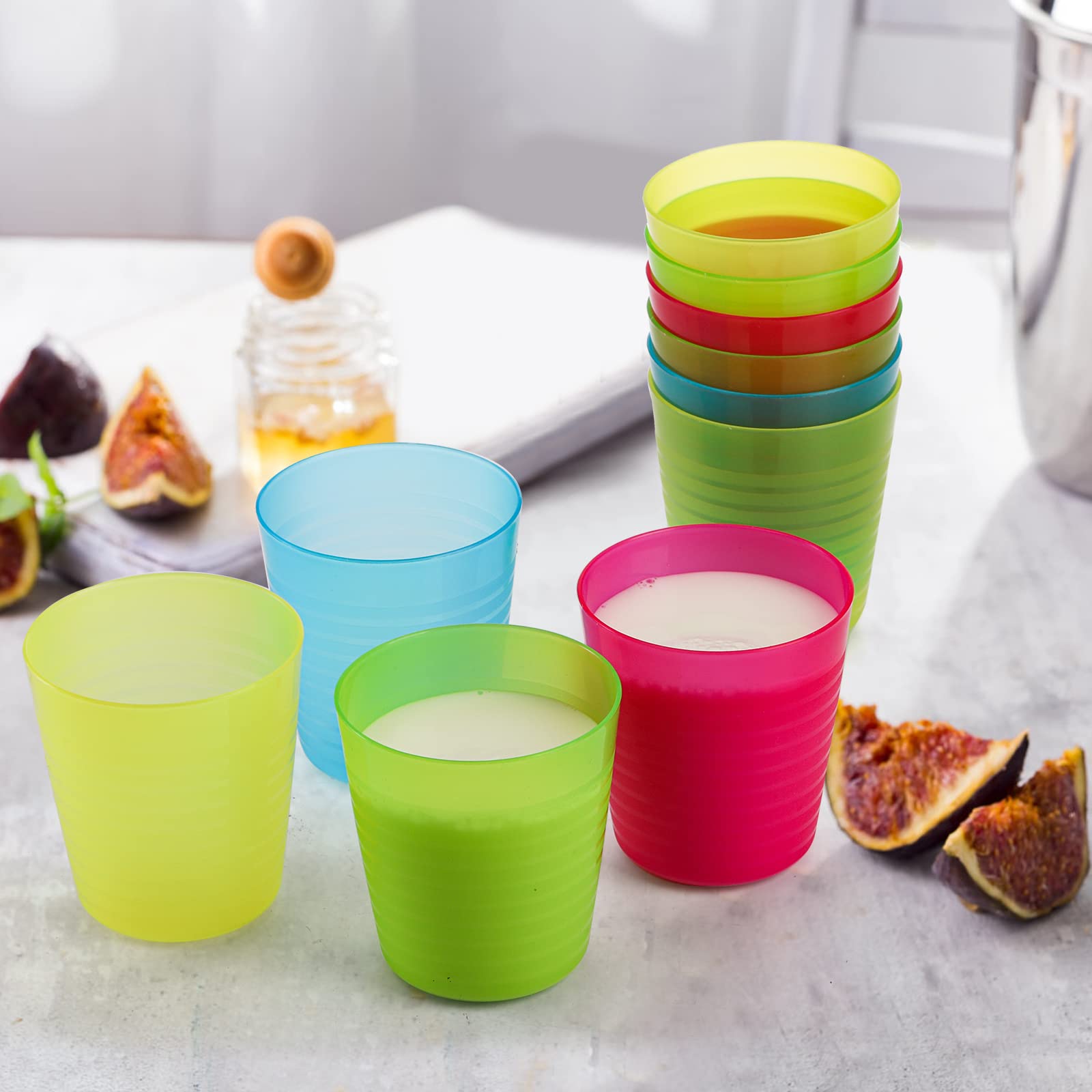 Dicunoy stackable cups save cabinet space in kitchens and bathrooms.